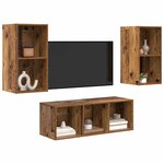 vidaXL Ensemble meuble TV 3 Pièces Bois Ancien Bois d'ingénierie