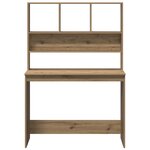 vidaXL Bureau avec étagères chêne artisanal Bois d'ingénierie