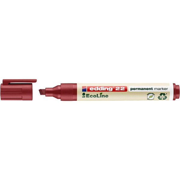 Marqueur Permanent Ecoline 22 Rechargeable Rouge Pointe Biseautée 1-5 mm EDDING