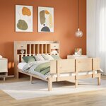 vidaXL Lit bibliothèque sans matelas 160x200 cm bois massif de pin