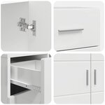 vidaXL Cabinet en Bois avec tiroir Blanc brillant 88 5 x 30 5 x 73 cm