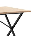 vidaXL Table à manger cadre en X 200x100x75 5 cm bois pin massif fonte