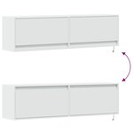 vidaXL Meuble TV mural avec lumières LED blanc 140x31x38 cm
