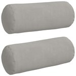 vidaXL Coussins d'accent 2 Pièces Gris clair Ø 15 x 40 cm