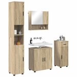 vidaXL Ensemble de mobilier de salle de bain 4 Pièces Chêne Sonoma