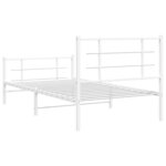 vidaXL Cadre de lit métal avec tête de lit/pied de lit blanc 100x190cm