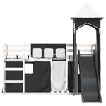 vidaXL Lit superposé sans matelas avec toboggan blanc noir 90x190 cm