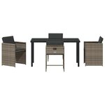 vidaXL Ensemble de salle à manger pour jardin 5 Pièces Gris Poly rotin