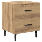 vidaXL Cabinet de chevet avec tiroir chêne artisanal 40 x 35 x 47.5 cm