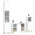 vidaXL Ensemble de meubles salle de bain 3 Pièces blanc bois d'ingénierie