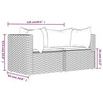 vidaXL Canapés d'angle de jardin et coussins 2Pièces Noir Résine tressée