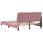 vidaXL Cadre de lit avec LED sans matelas rose 140x190cm velours