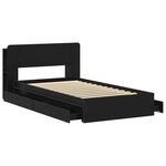 vidaXL Cadre de lit avec rangement Noir 90 x 190 cm Bois d'ingénierie