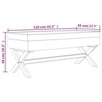 vidaXL Tabouret de rangement Gris foncé 110x45x49 cm Velours