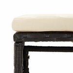 vidaXL Salon de jardin 6 Pièces avec coussins Noir Résine tressée