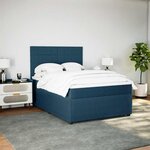 vidaXL Sommier à lattes de lit et matelas Bleu foncé 140x190cm Velours