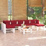 Vidaxl salon de jardin palette 8 pièces avec coussins bois de pin