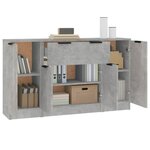 vidaXL Buffets 3 Pièces gris béton bois d'ingénierie