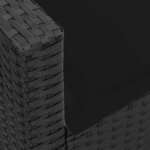 vidaXL Canapé de jardin avec coussins 5 places noir résine tressée