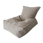 Pouf bouclé beige