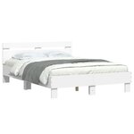 vidaXL Cadre de lit sans matelas blanc 135x190 cm