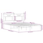 vidaXL Cadre de lit sans matelas chêne fumé 150x200 cm bois ingénierie