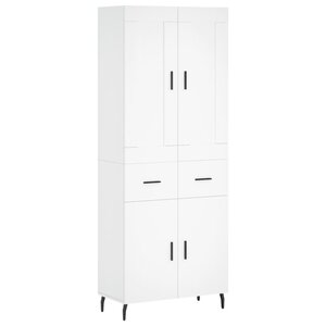 vidaXL Buffet haut Blanc 69 5x34x180 cm Bois d'ingénierie