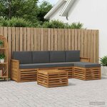 vidaXL Ensemble de canapés d'extérieur 6 Pièces Naturel et Anthracite