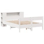 vidaXL Lit bibliothèque sans matelas blanc 120x200 cm bois pin massif