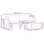 vidaXL Canapé-lit à 2 places avec repose-pied gris clair tissu