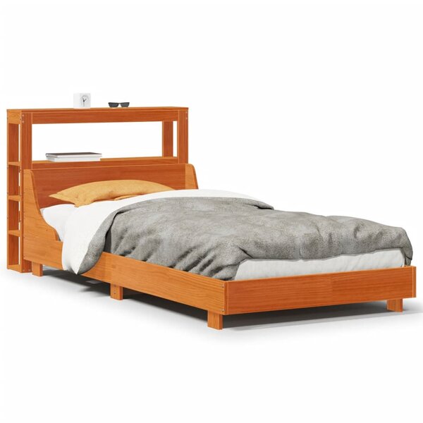 vidaXL Cadre de lit sans matelas cire marron 90x190 cm bois pin massif