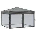 vidaXL Tente de réception pliable avec parois Anthracite 3x3 m