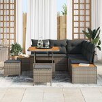 vidaXL Ensemble de canapé de jardin avec coussin 8 Pièces Gris