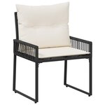 vidaXL Ensemble de meubles d'extérieur 7 pc Noir et blanc crème