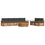 vidaXL Ensemble de canapés d'extérieur 7 pc Naturel et Anthracite