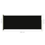 vidaXL Auvent latéral rétractable de patio 117x300 cm Noir
