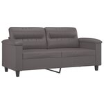 vidaXL Ensemble de canapés 2 Pièces avec coussins gris similicuir