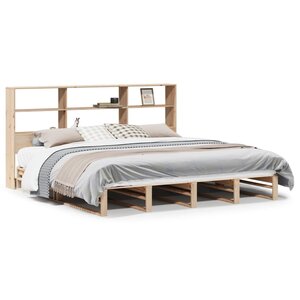 vidaXL Lit bibliothèque sans matelas 180x200 cm bois massif