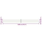 vidaXL Auvent latéral rétractable Crème 117x1200 cm