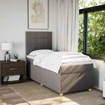 vidaXL Sommier à lattes de lit avec matelas Taupe 80x200 cm Tissu