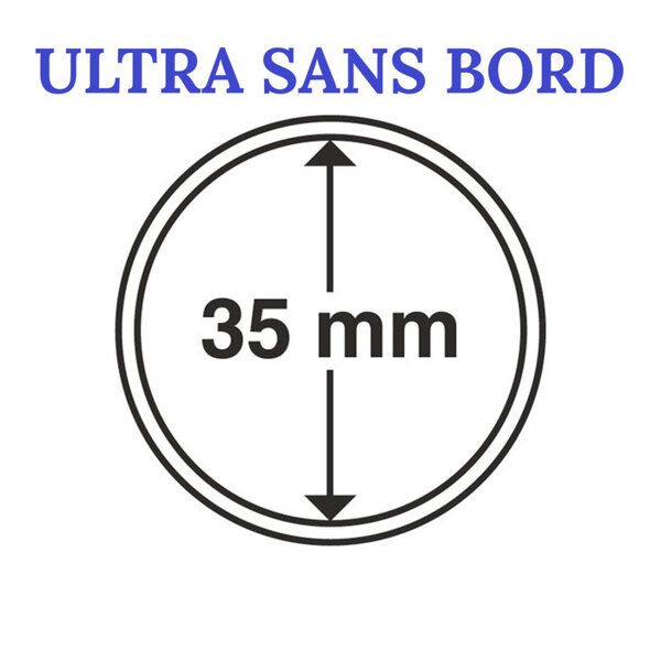 Capsules rondes sans bord ULTRA pour monnaies de collection. Diamètre intérieur - 35 mm