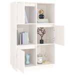 vidaXL Buffet haut Blanc 74x35x117 cm Bois massif de pin