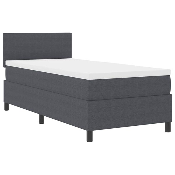 vidaXL Lit avec sommier à ressorts et matelas gris foncé 80x200 cm tissu en velours côtelé