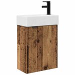 vidaXL Meuble de salle de bain avec robinet Bois ancien