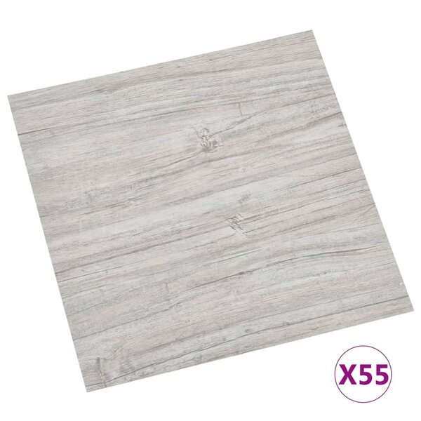 vidaXL Dalles de plancher autoadhésives 55 Pièces PVC 5 11 m² gris clair