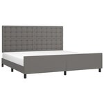 vidaXL Cadre de lit sans matelas gris 200x200 cm similicuir