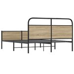 vidaXL Cadre de lit en métal sans matelas chêne fumé 180x200 cm