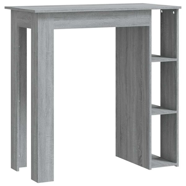 vidaXL Table de bar avec étagère sonoma gris bois d'ingénierie