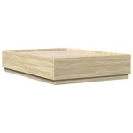 vidaXL Cadre de lit avec LED sans matelas chêne sonoma 150x200 cm