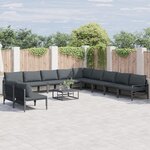 vidaXL Ensemble de canapé de jardin 12 Pièces Anthracite Acier